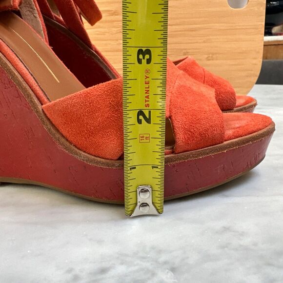 Dolce Vita Platform Wedge Heels Nubuck Size 8M Red/Orange - Picture 12 of 15